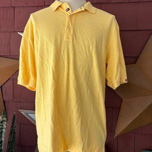 Mens Tommy Hilfiger 3 Button Yellow Polo Shirt Size XL